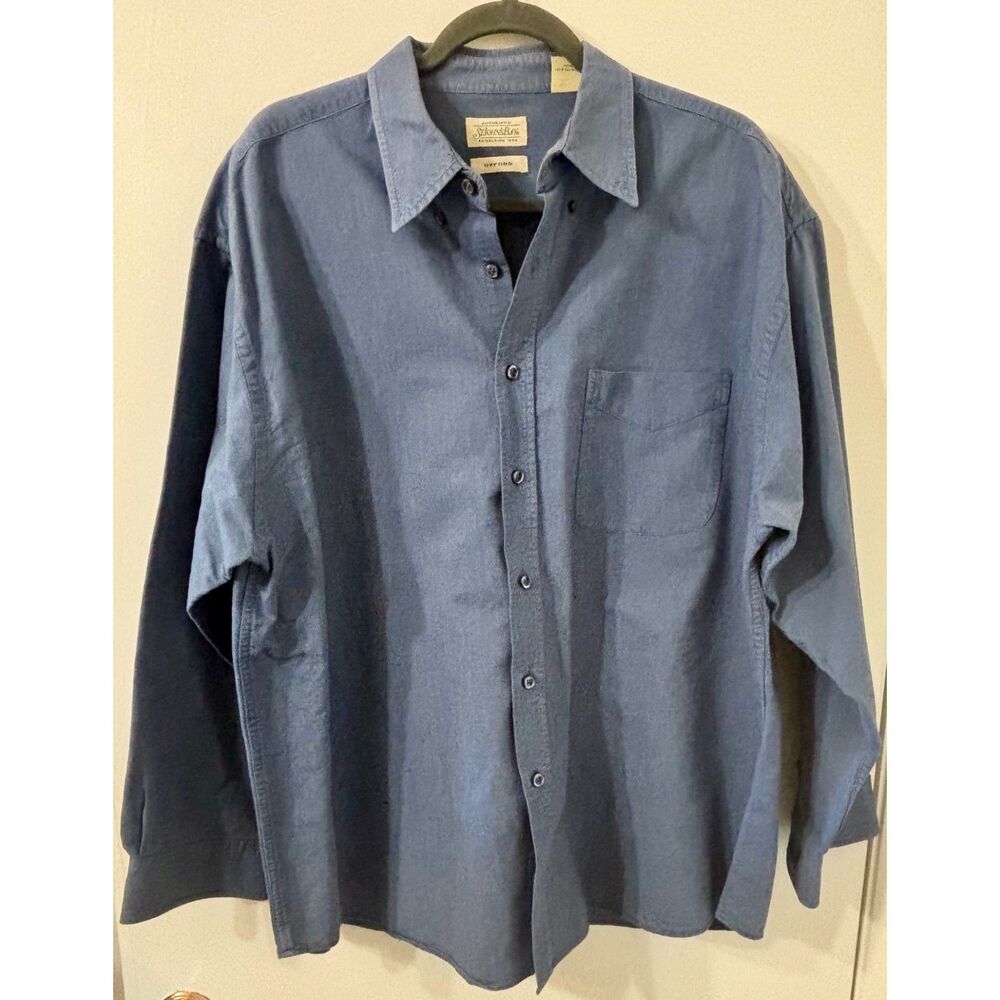 St.John's Bay Vintage 90s Men's XL 100% Cotton Blue Oxford Long Sleeve Shirt